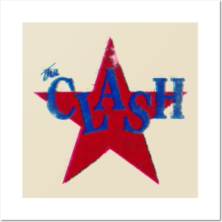 the clash distressed star graphic Posters and Art